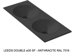Plan vasque double lavabo circulaire ⦰ 30 cm sur mesure Largeur 100 à 201 x P 40 à 51 cm Finition lisse 10 couleurs au choix, Anti bactérien Résine Akrytan® Livraison Offerte.